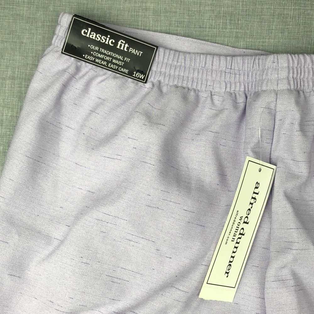 Only Size 16W Left! Alfred Dunner Lilac Pull On Pants Plus Size - Picture 5 of 5